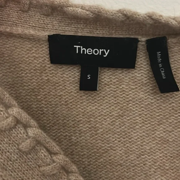 Tan Theory Cashmere Cardigan - Picture 2 of 4